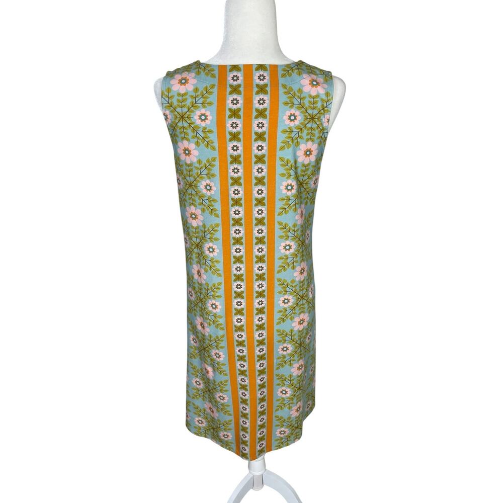 Spartina 449 Lulie Floral Sleeveless Shift Dress Sz M Coastal Preppy Retro 60s - Picture 6 of 11